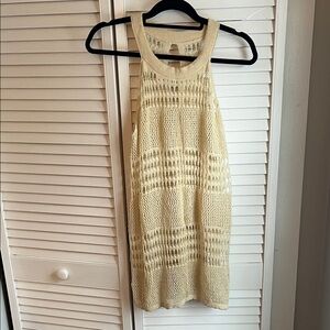 Cream Knit Sleeveless Dress